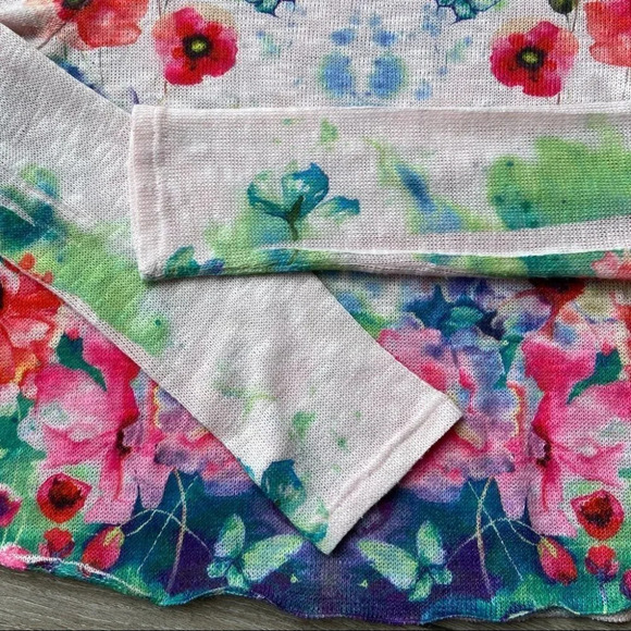 Gaze Boho Floral Crop Lightweight Sweater - Picture 12 of 13